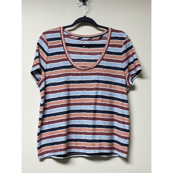 MADEWELL Alto Scoop Tee in Colborne Stripe, Sz L - Picture 4 of 8